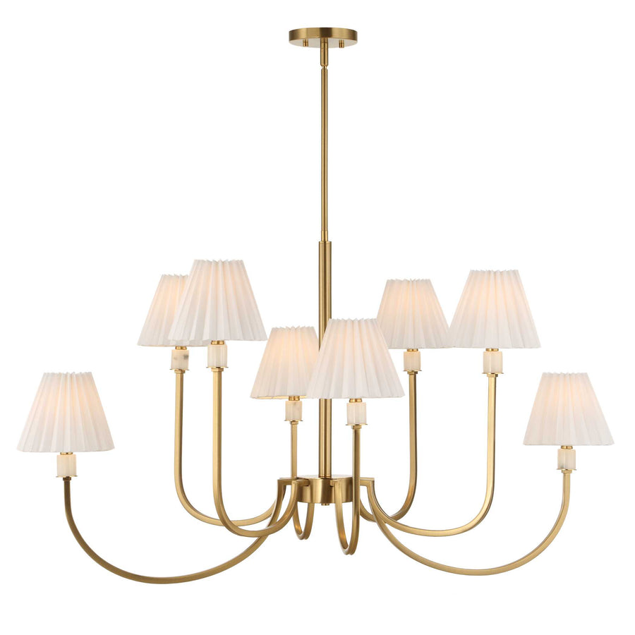 POPPINS 8 LIGHT BRASS CHANDELIER