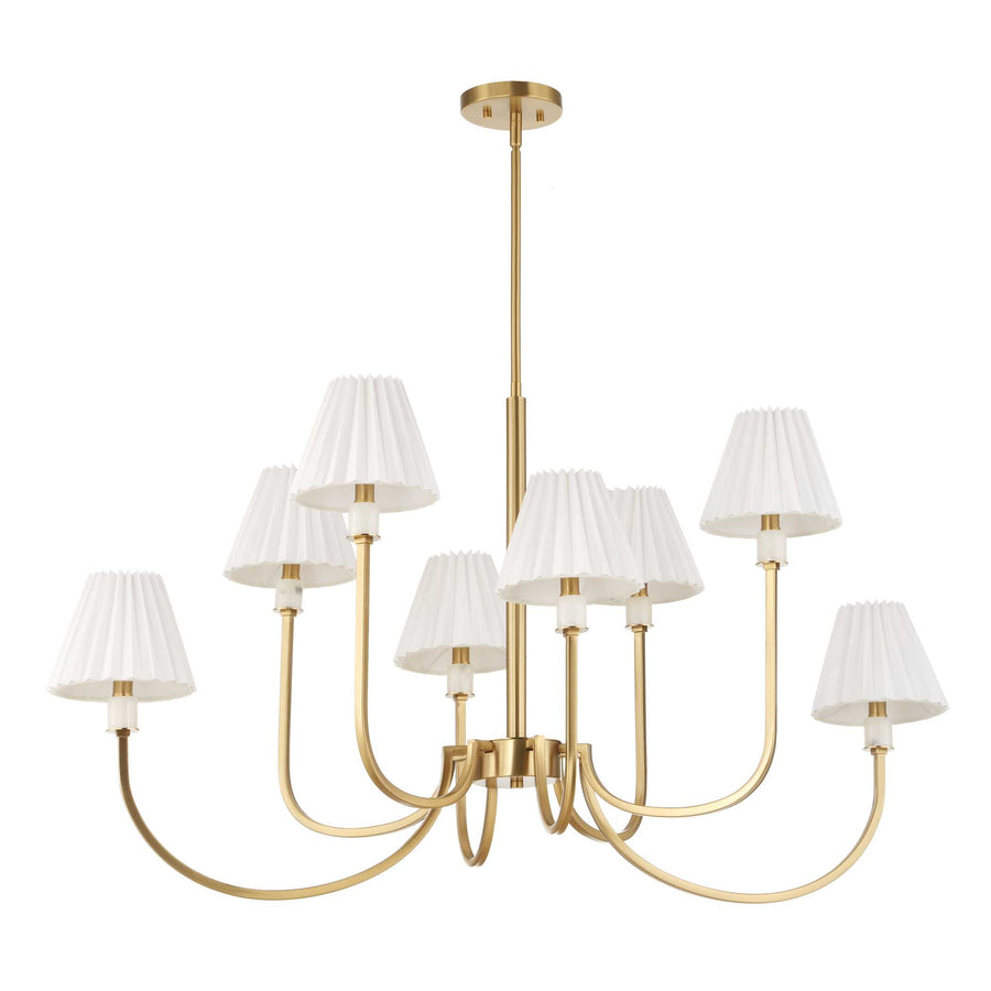 POPPINS 8 LIGHT BRASS CHANDELIER