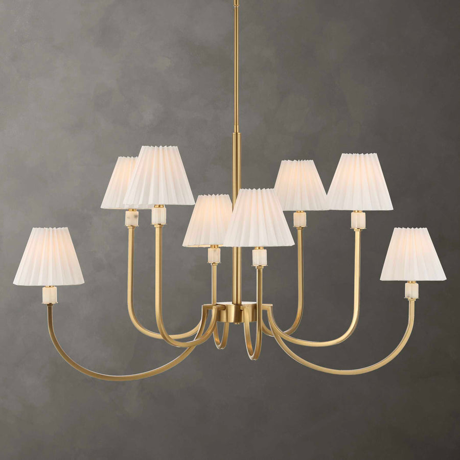 POPPINS 8 LIGHT BRASS CHANDELIER