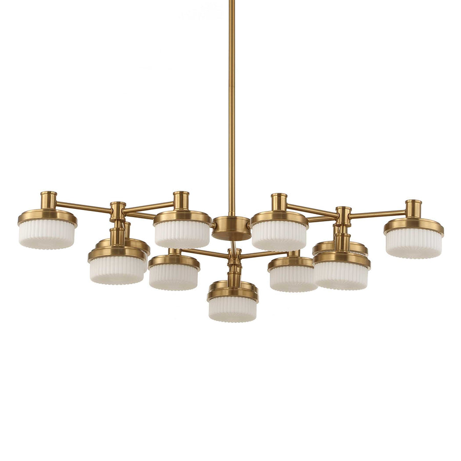 WEDGE 12 LT LED BRASS CHANDELIER