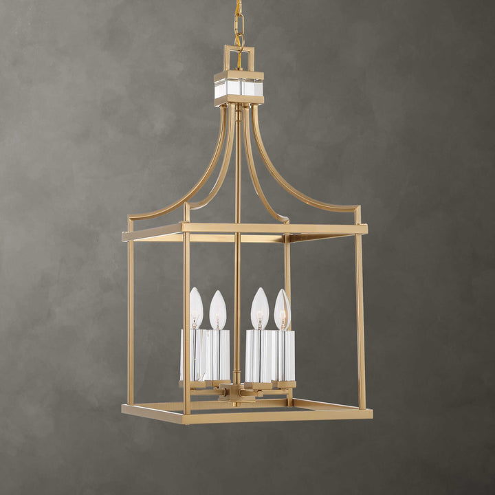 MONTREAL 4 LIGHT BRASS LANTERN PENDANT