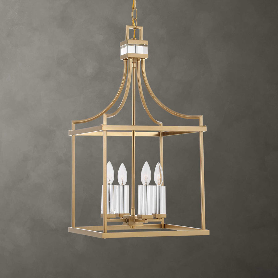 MONTREAL 4 LIGHT BRASS LANTERN PENDANT