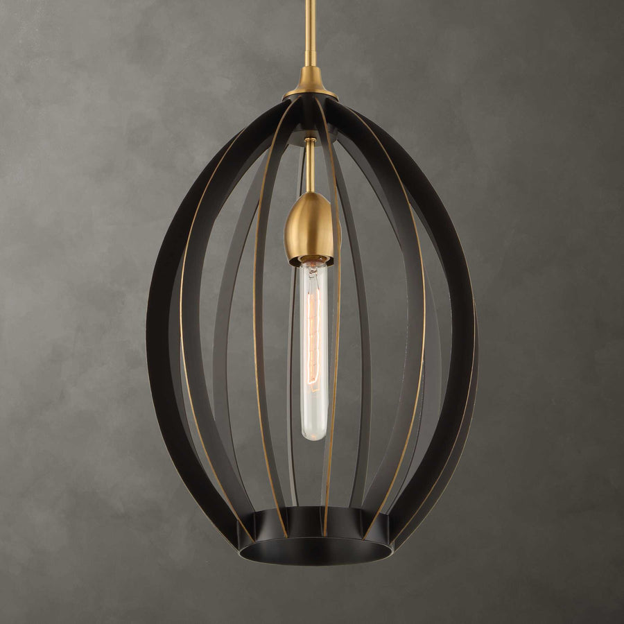 DARBY 1 LIGHT ARCHITECTURAL OVAL PENDANT