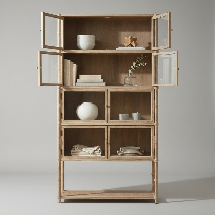 LIVIA LIGHT OAK DISPLAY CABINET