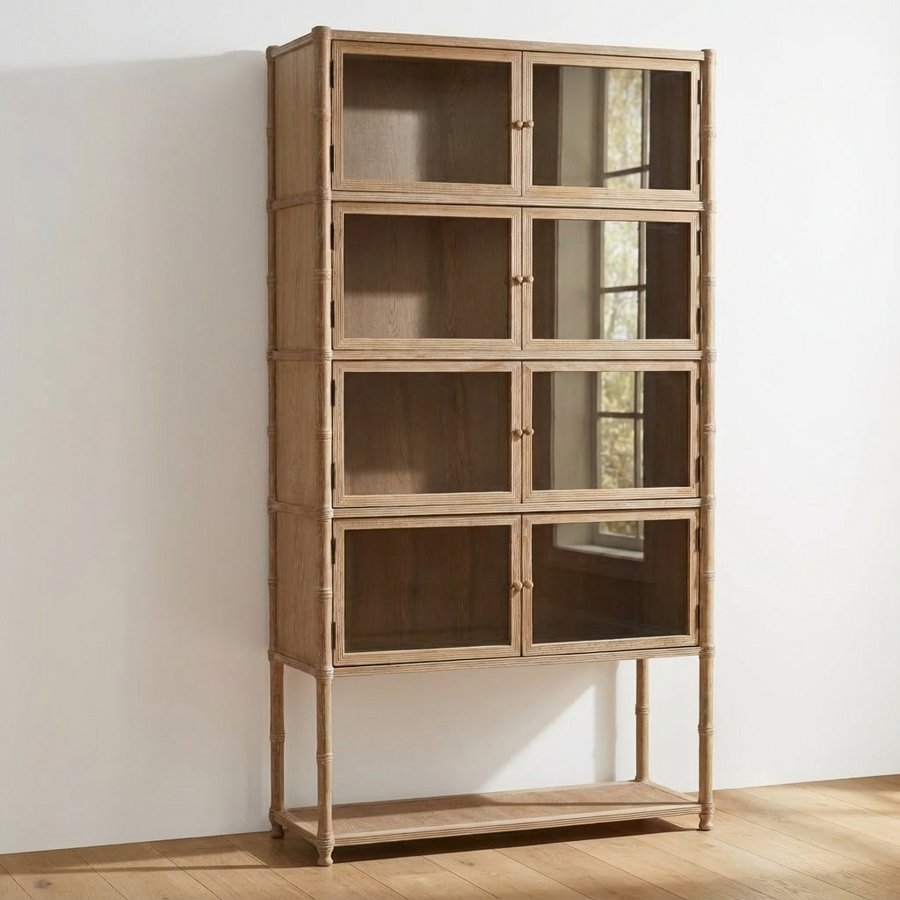 LIVIA LIGHT OAK DISPLAY CABINET