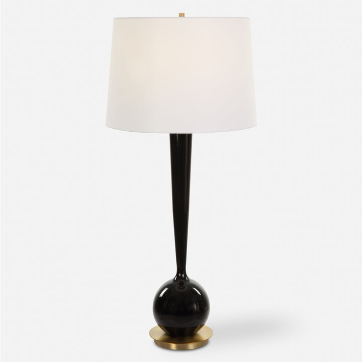 BRIELLE POLISHED BLACK TABLE LAMP