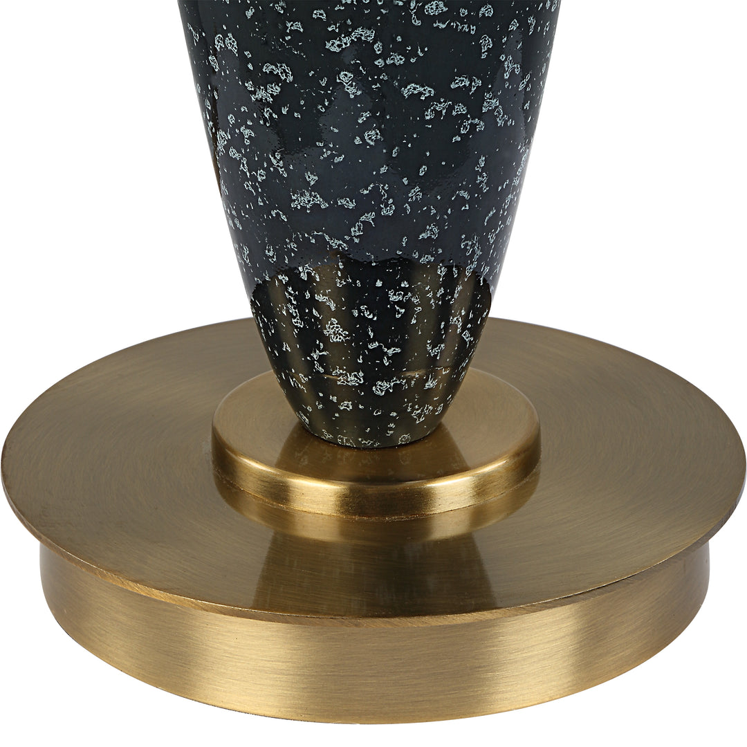 REMY POLISHED BLACK CERAMIC TABLE LAMP