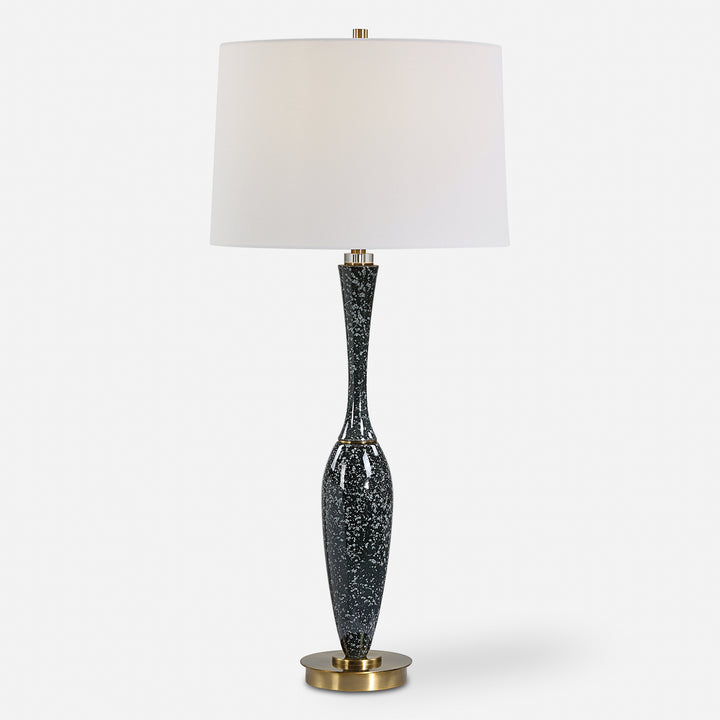 REMY POLISHED BLACK CERAMIC TABLE LAMP