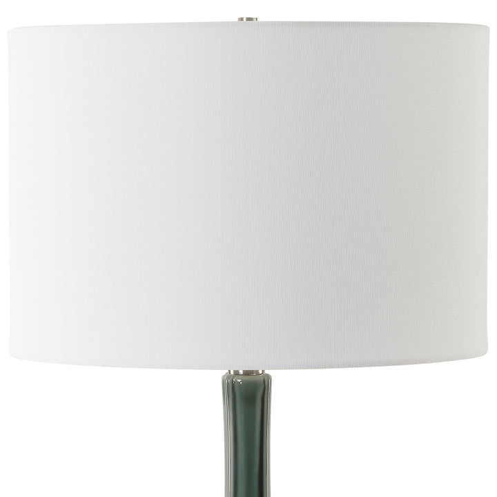 ESSEX GREEN GLASS TABLE LAMP