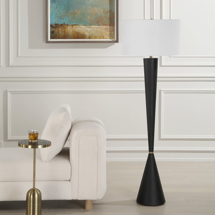 LAYLA BLACK TAPERED FLOOR LAMP