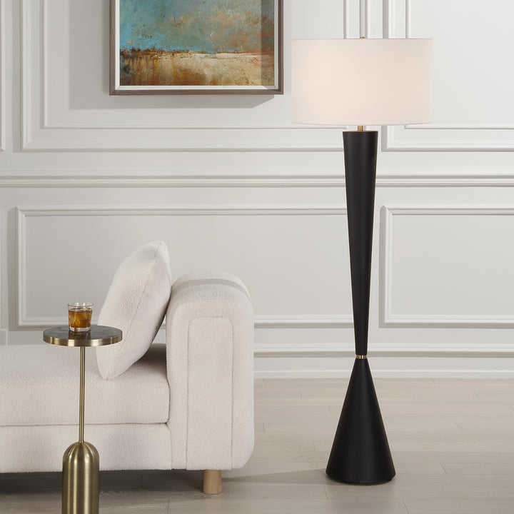 LAYLA BLACK TAPERED FLOOR LAMP