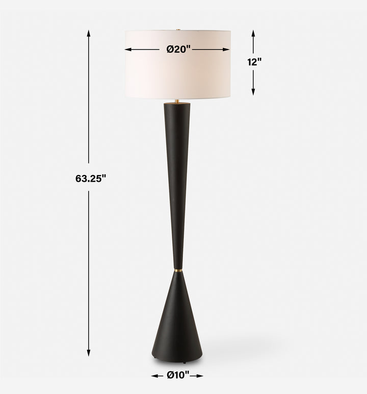 LAYLA BLACK TAPERED FLOOR LAMP