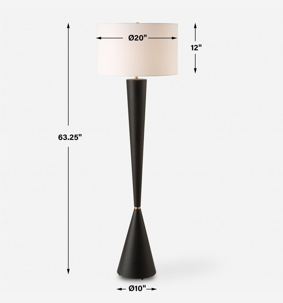 LAYLA BLACK TAPERED FLOOR LAMP