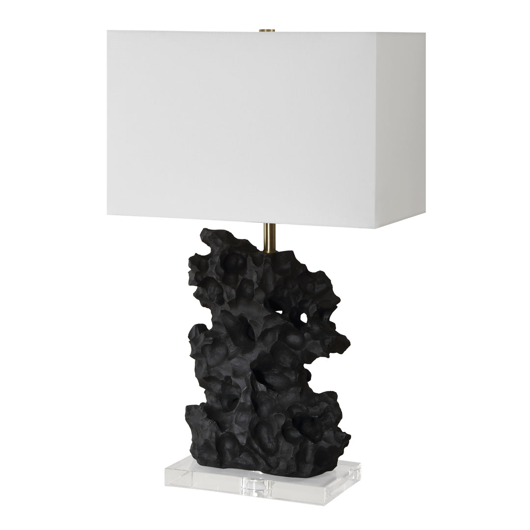 BASALT BLACK STONE TABLE LAMP