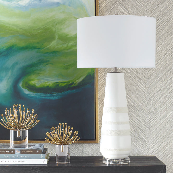 SANTINO CRACKLED IVORY TABLE LAMP