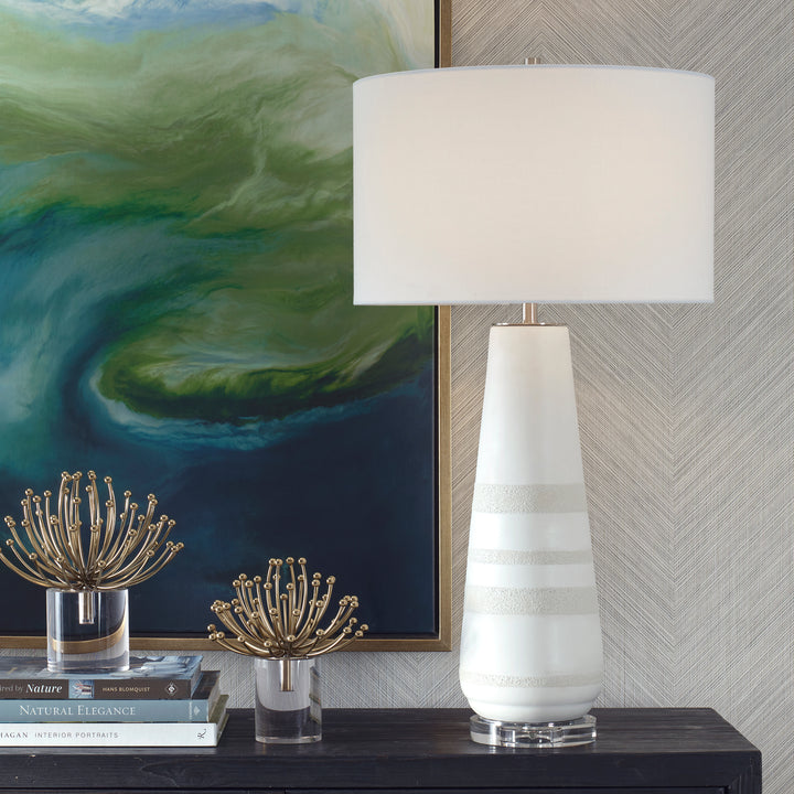 SANTINO CRACKLED IVORY TABLE LAMP