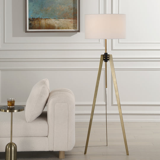 ANCHORAGE BRASS TRI - POD FLOOR LAMP