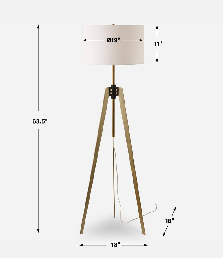 ANCHORAGE BRASS TRI - POD FLOOR LAMP