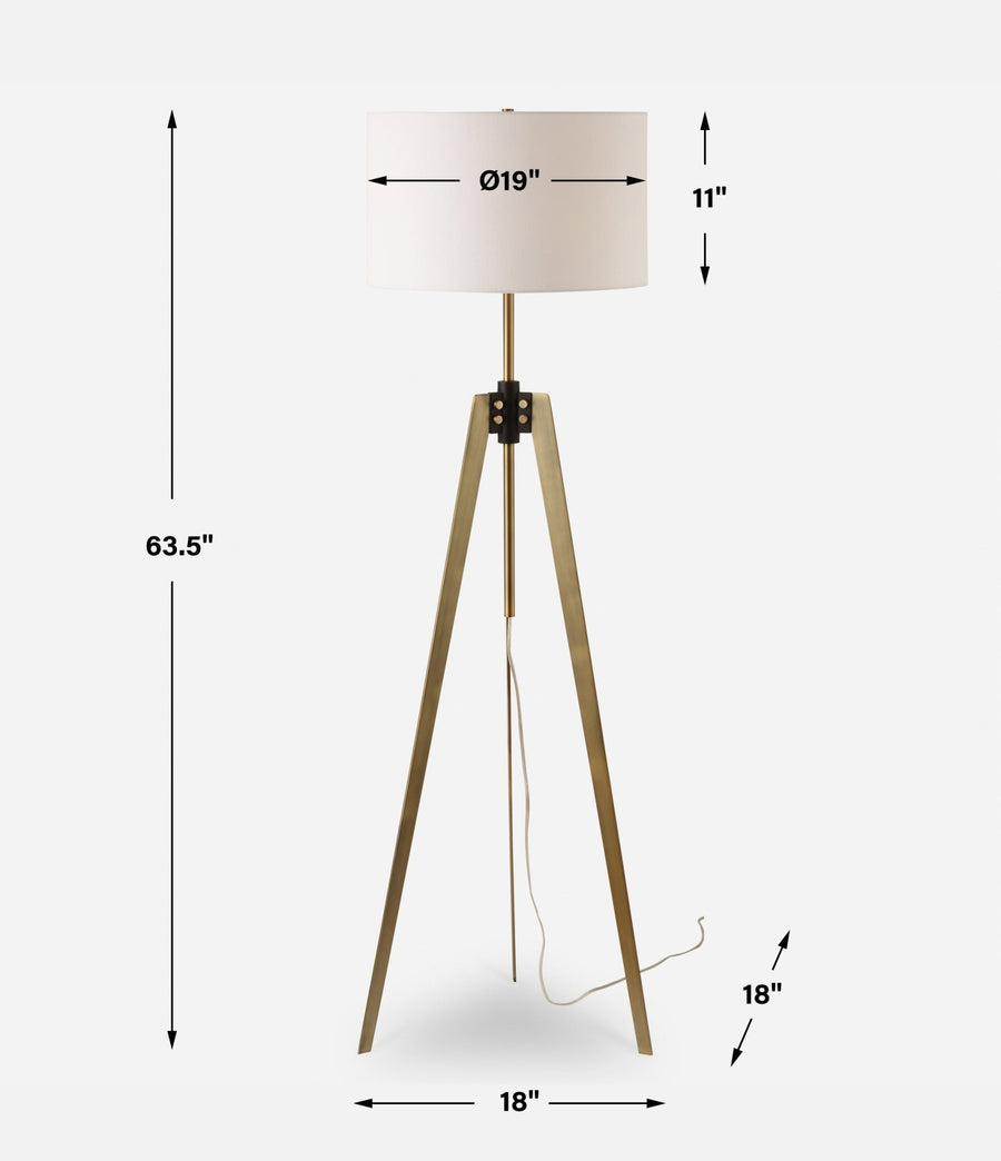 ANCHORAGE BRASS TRI - POD FLOOR LAMP