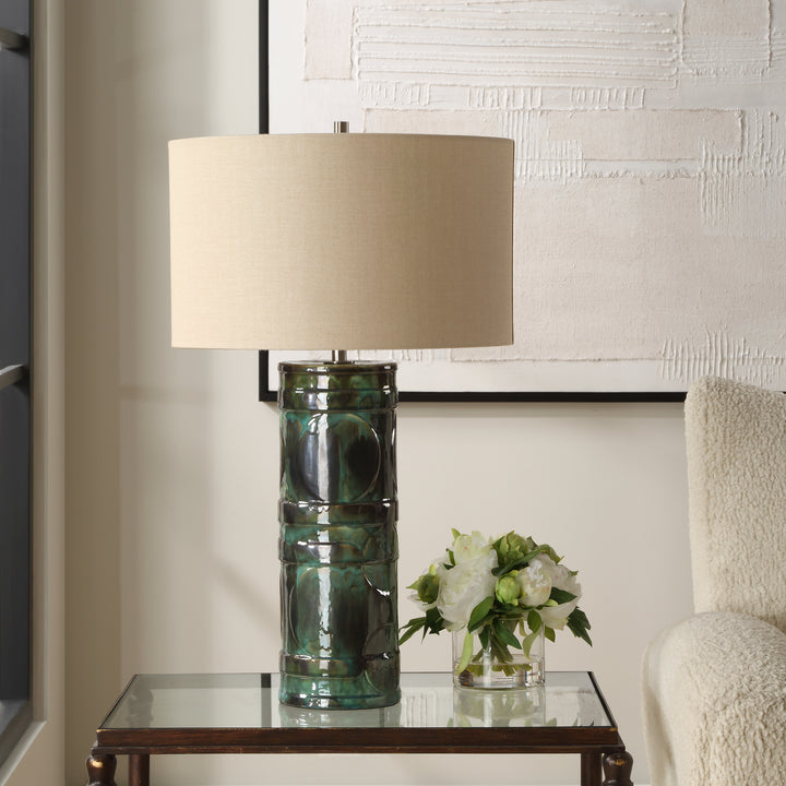 LOCH EMERALD GLAZE TABLE LAMP