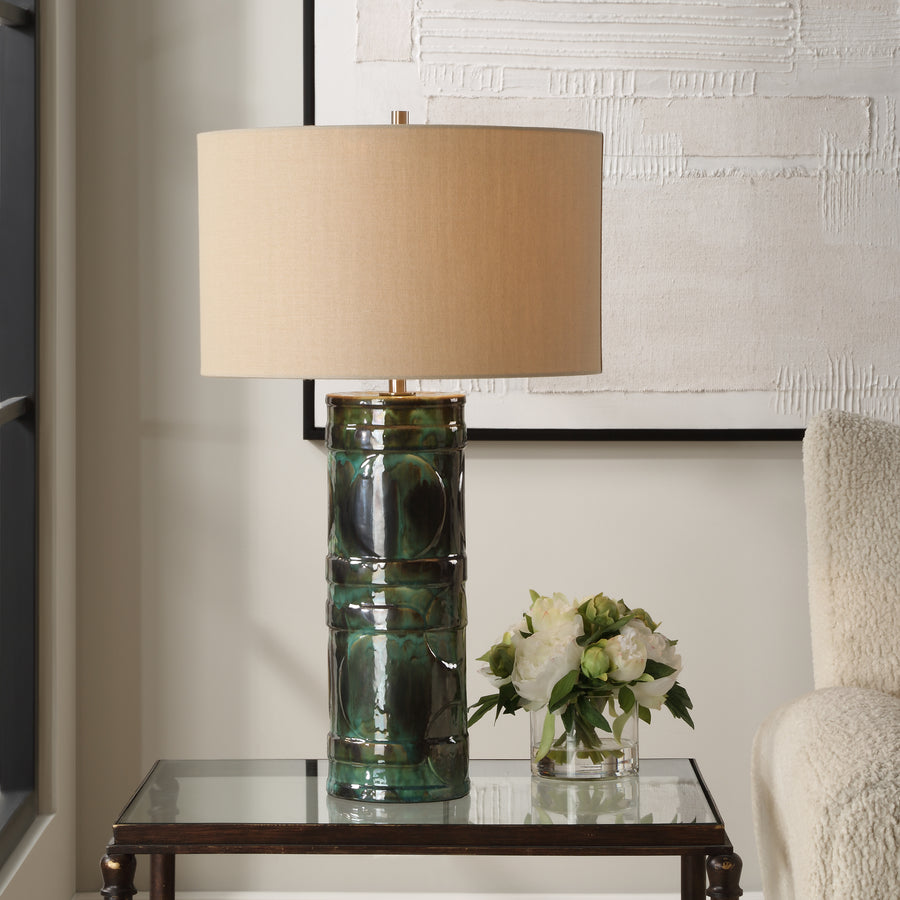 LOCH EMERALD GLAZE TABLE LAMP