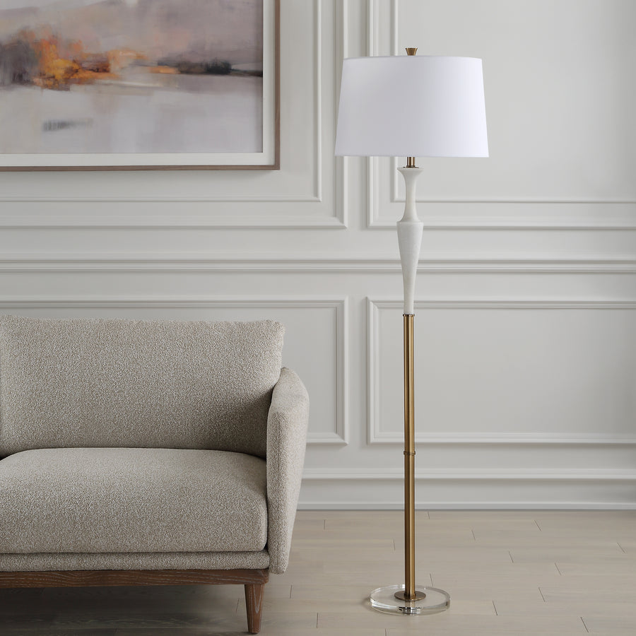 COLETTE WHITE STONE FLOOR LAMP