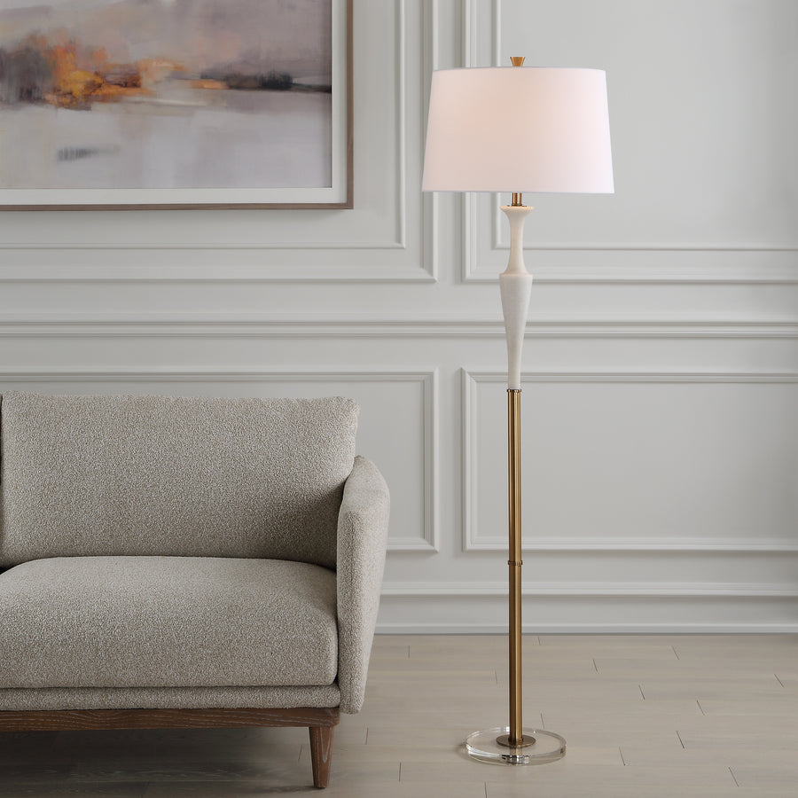 COLETTE WHITE STONE FLOOR LAMP