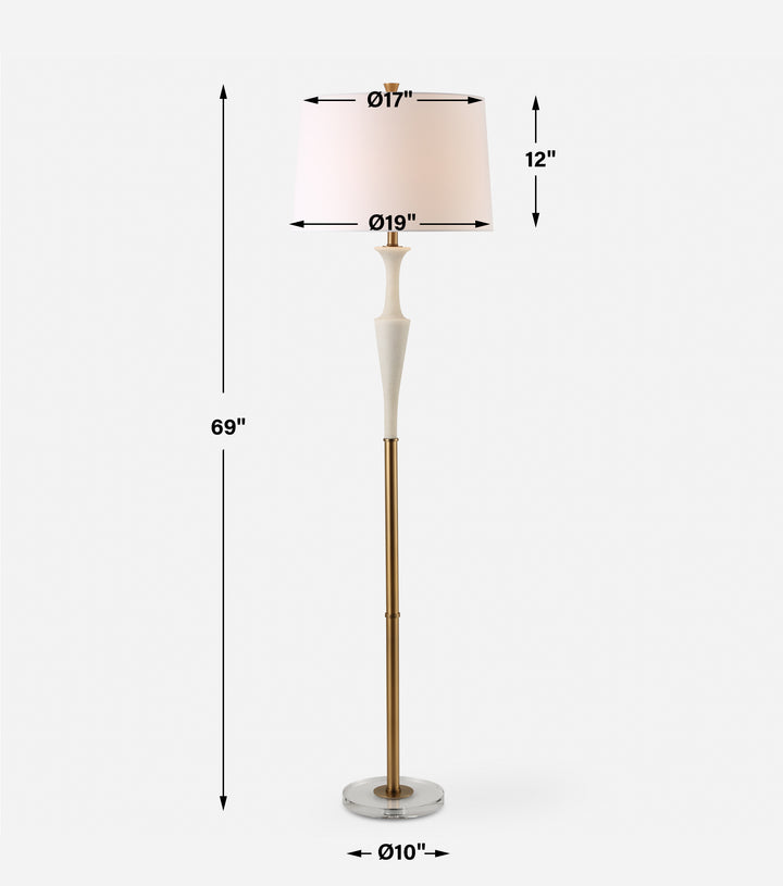 COLETTE WHITE STONE FLOOR LAMP