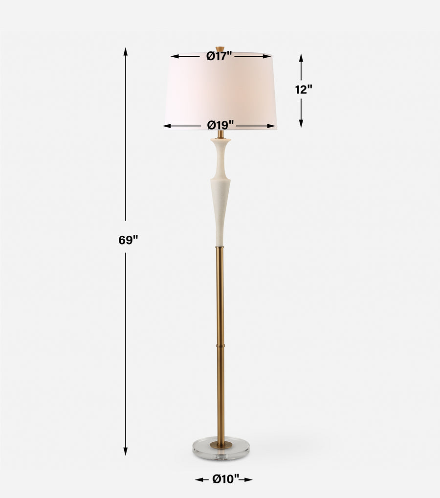 COLETTE WHITE STONE FLOOR LAMP