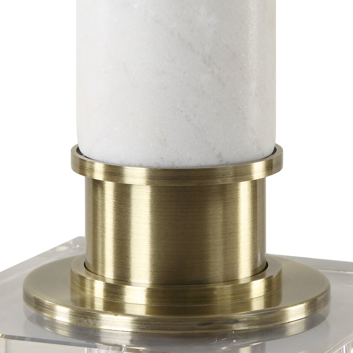 PLINTH WHITE MARBLE TABLE LAMP