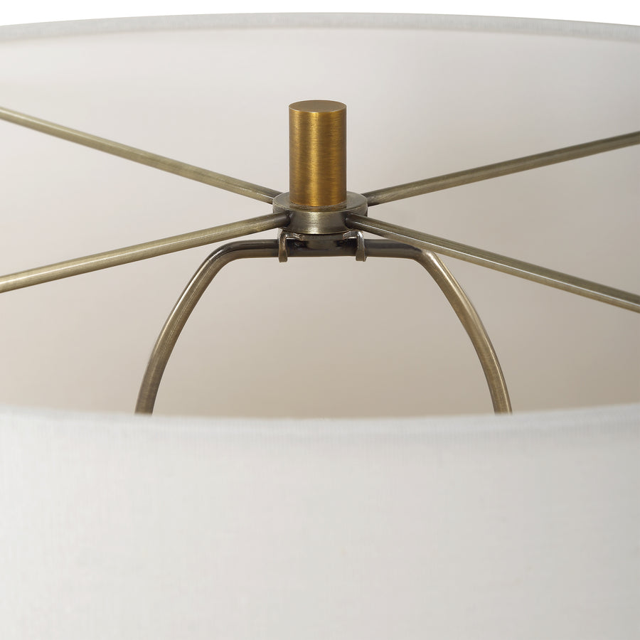 AVOLA WHITE MARBLE & BRASS TABLE LAMP