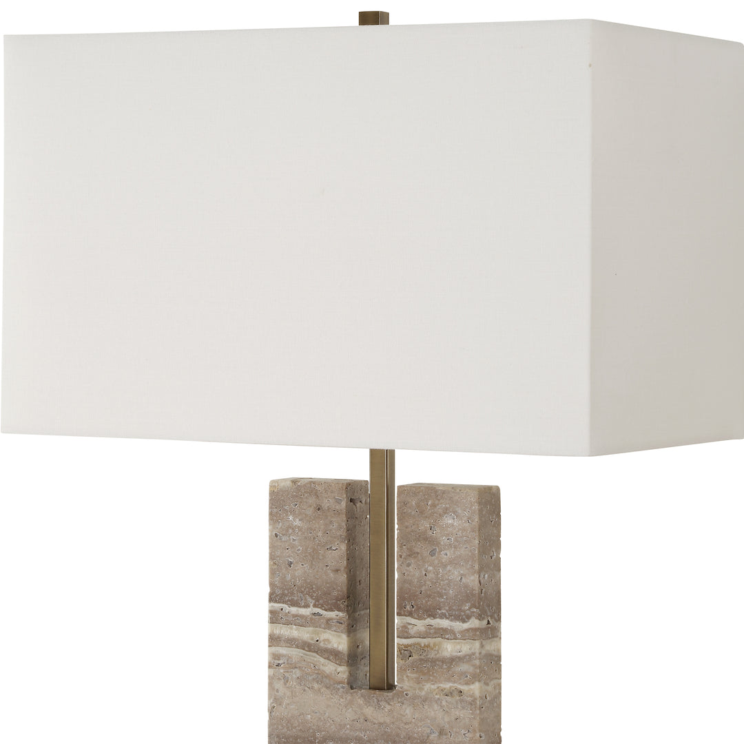 TURNING POINT TRAVERTINE TABLE LAMP