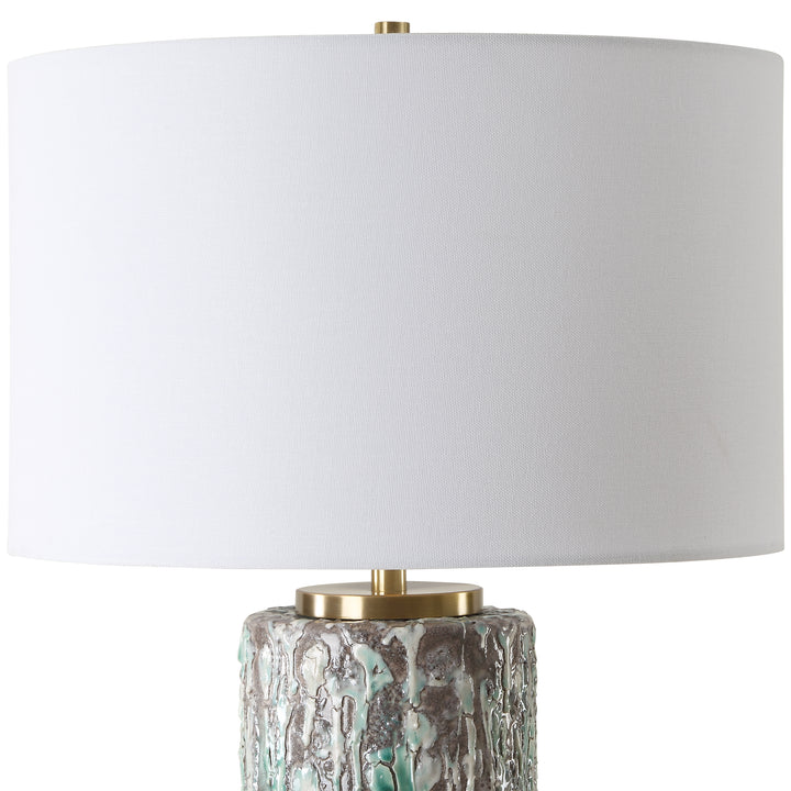 MELTDOWN IVORY TEAL TABLE LAMP