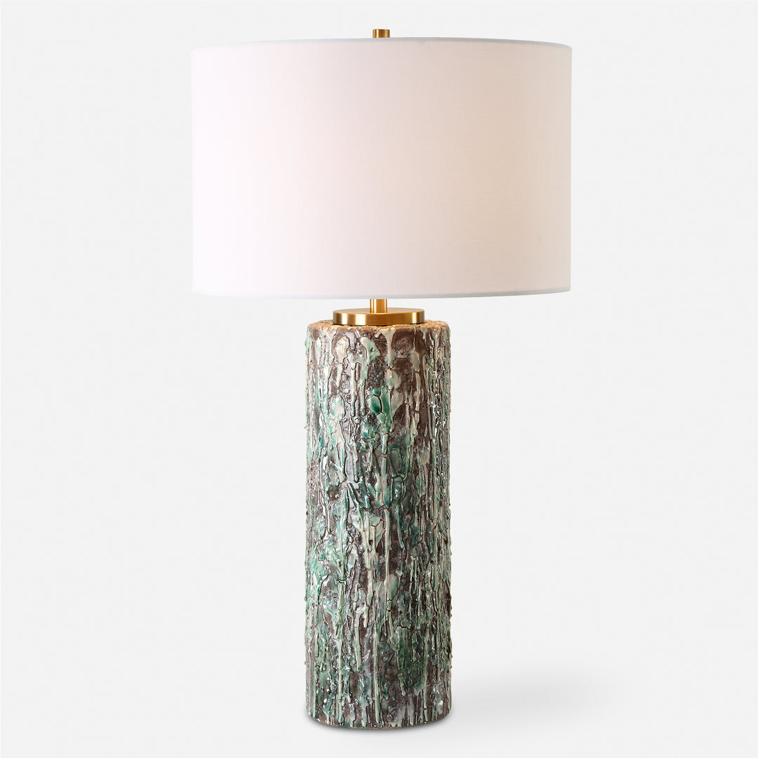 MELTDOWN IVORY TEAL TABLE LAMP