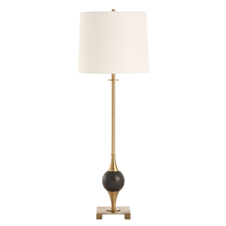 DEMPSEY BLACK MARBLE  + BRASS BUFFET LAMP