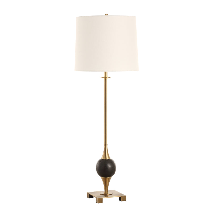 DEMPSEY BLACK MARBLE  + BRASS BUFFET LAMP