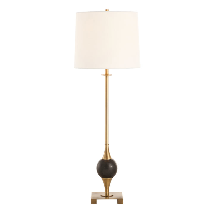 DEMPSEY BLACK MARBLE  + BRASS BUFFET LAMP