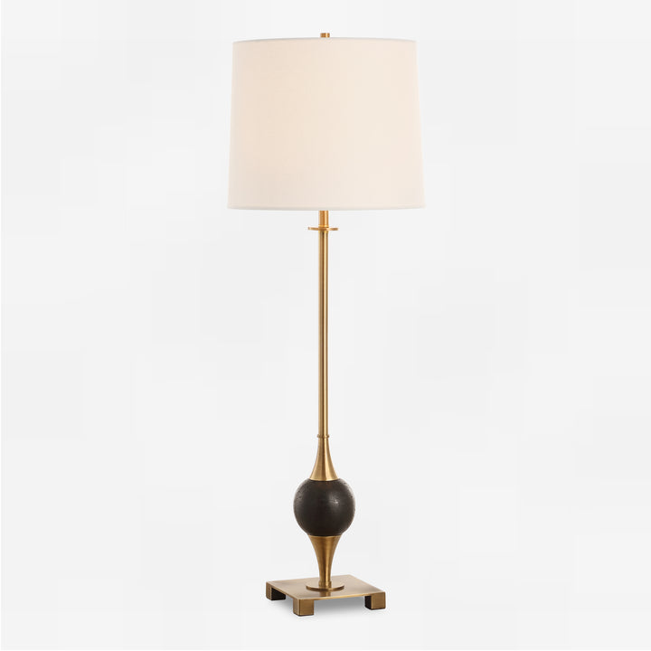 DEMPSEY BLACK MARBLE  + BRASS BUFFET LAMP