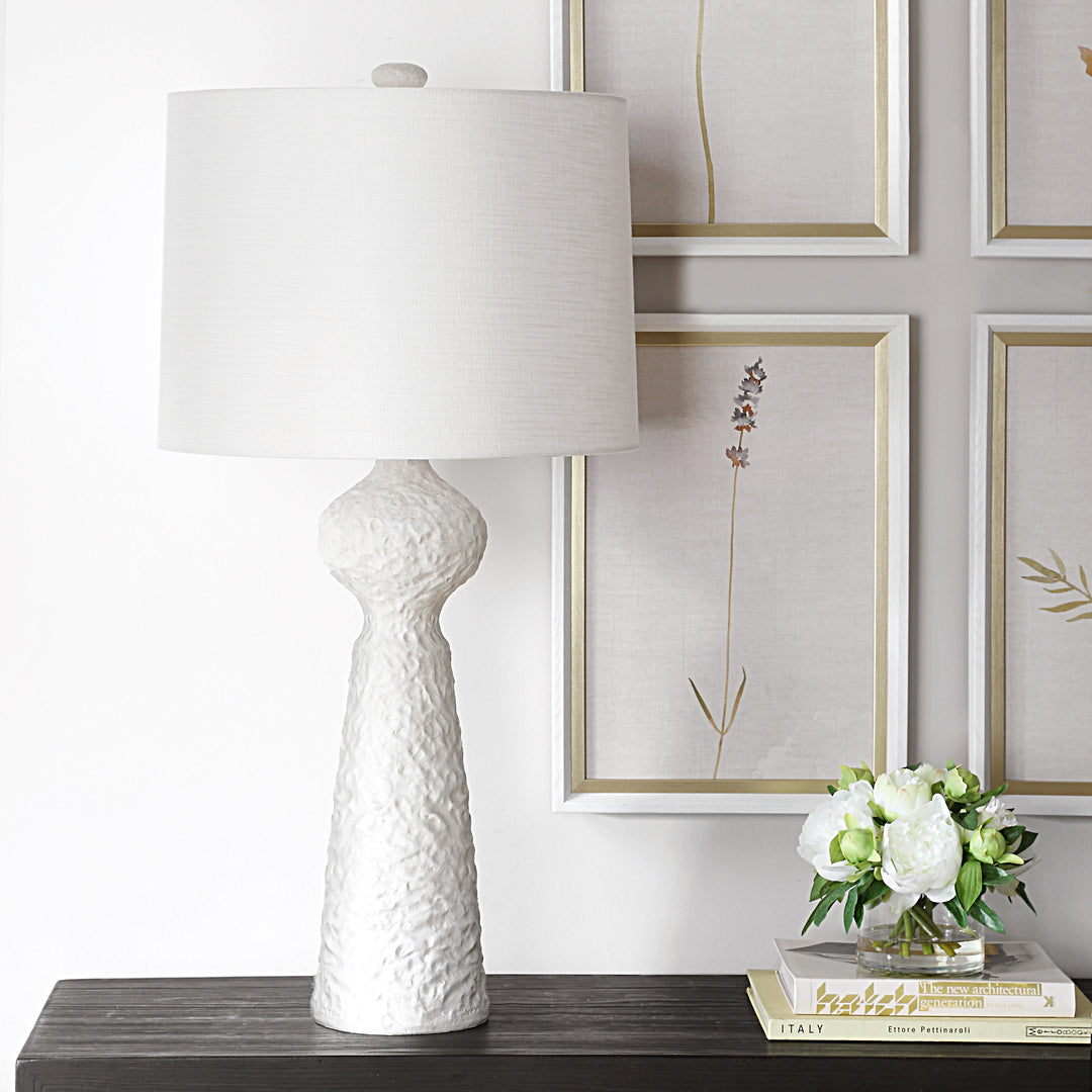 SONATA TEXTURED WHITE TABLE LAMP