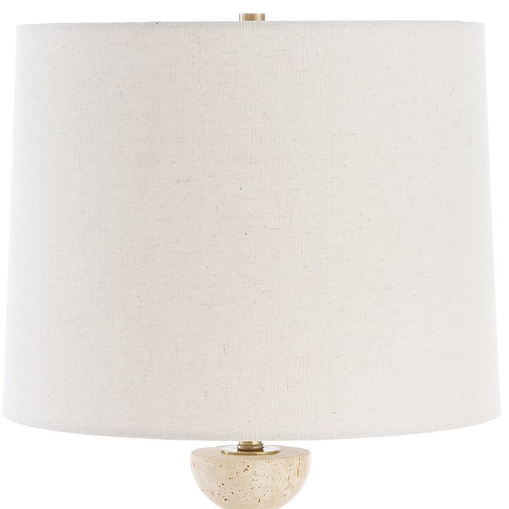 HEMISPHERE TRAVERTINE + BRASS BUFFET LAMP