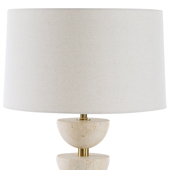 HEMISPHERE TRAVERTINE TABLE LAMP