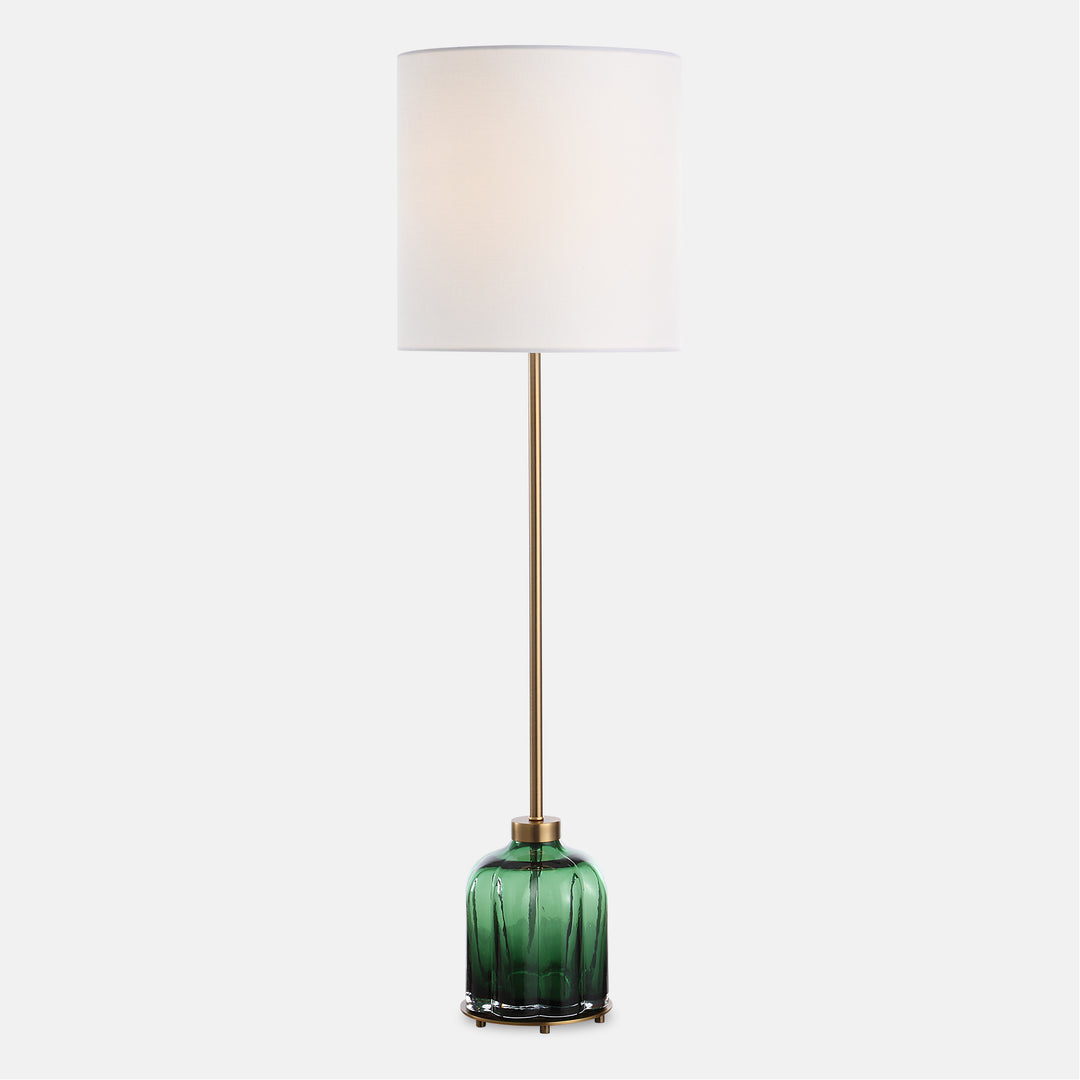 LOIS GREEN GLASS BUFFET LAMP