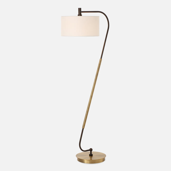 IRWIN CURVED BRASS FLOOR LAMP