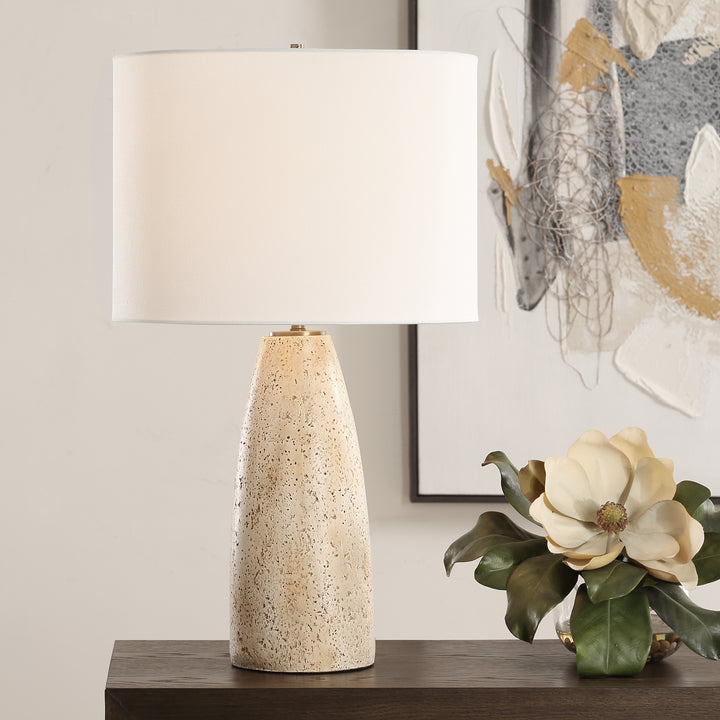 MAURY TRAVERTINE TABLE LAMP