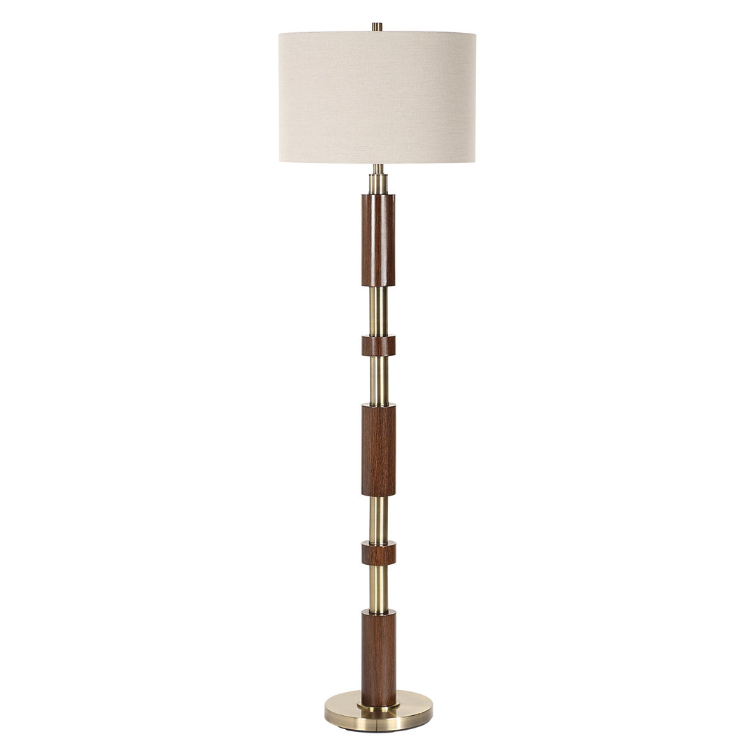 STACKED WOODEN FLOOR LAMP