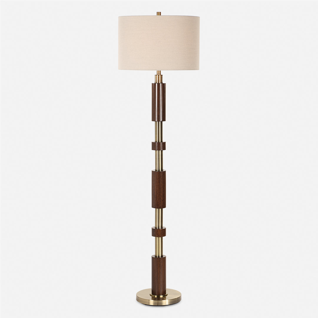 STACKED WOODEN FLOOR LAMP