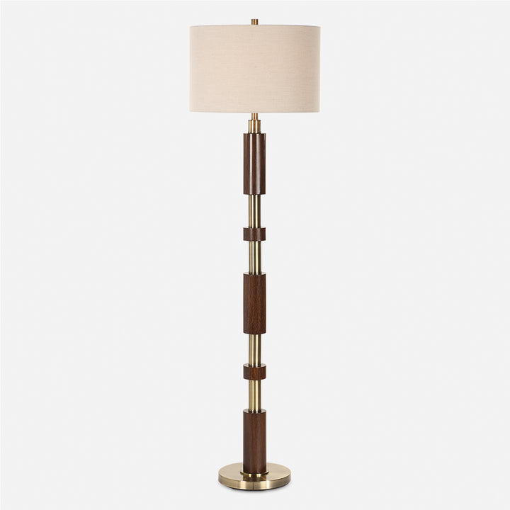 STACKED WOODEN FLOOR LAMP