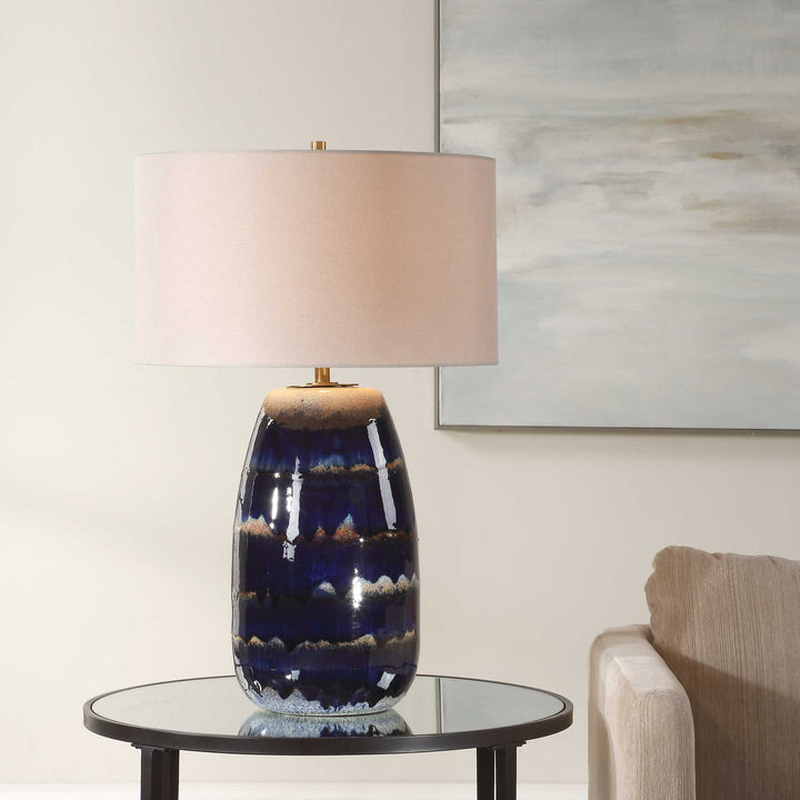 ORLEANS BLUE GLAZE TABLE LAMP