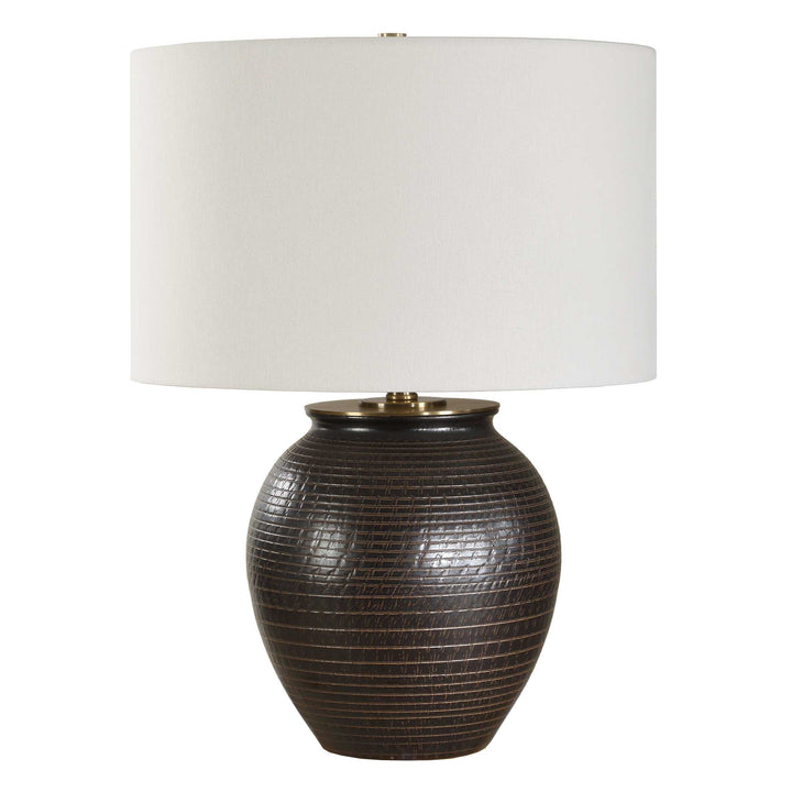 HAWKINS BRONZE RIBBED TABLE LAMP