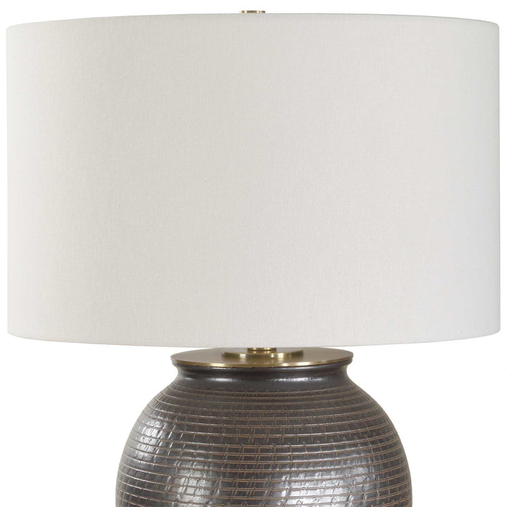 HAWKINS BRONZE RIBBED TABLE LAMP